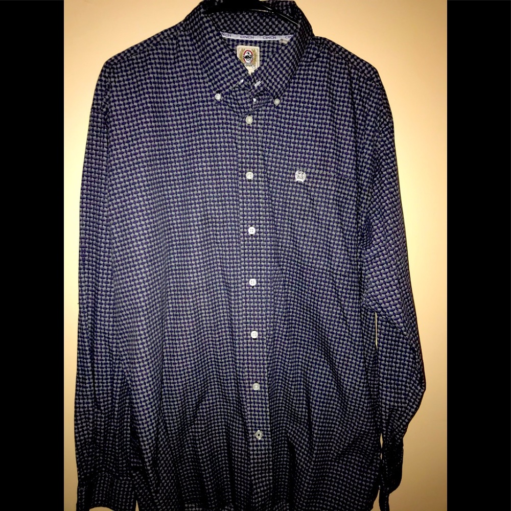 Long Sleeve button up, Cinch, Large, Purple
